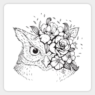 Owl with floral design Magnet